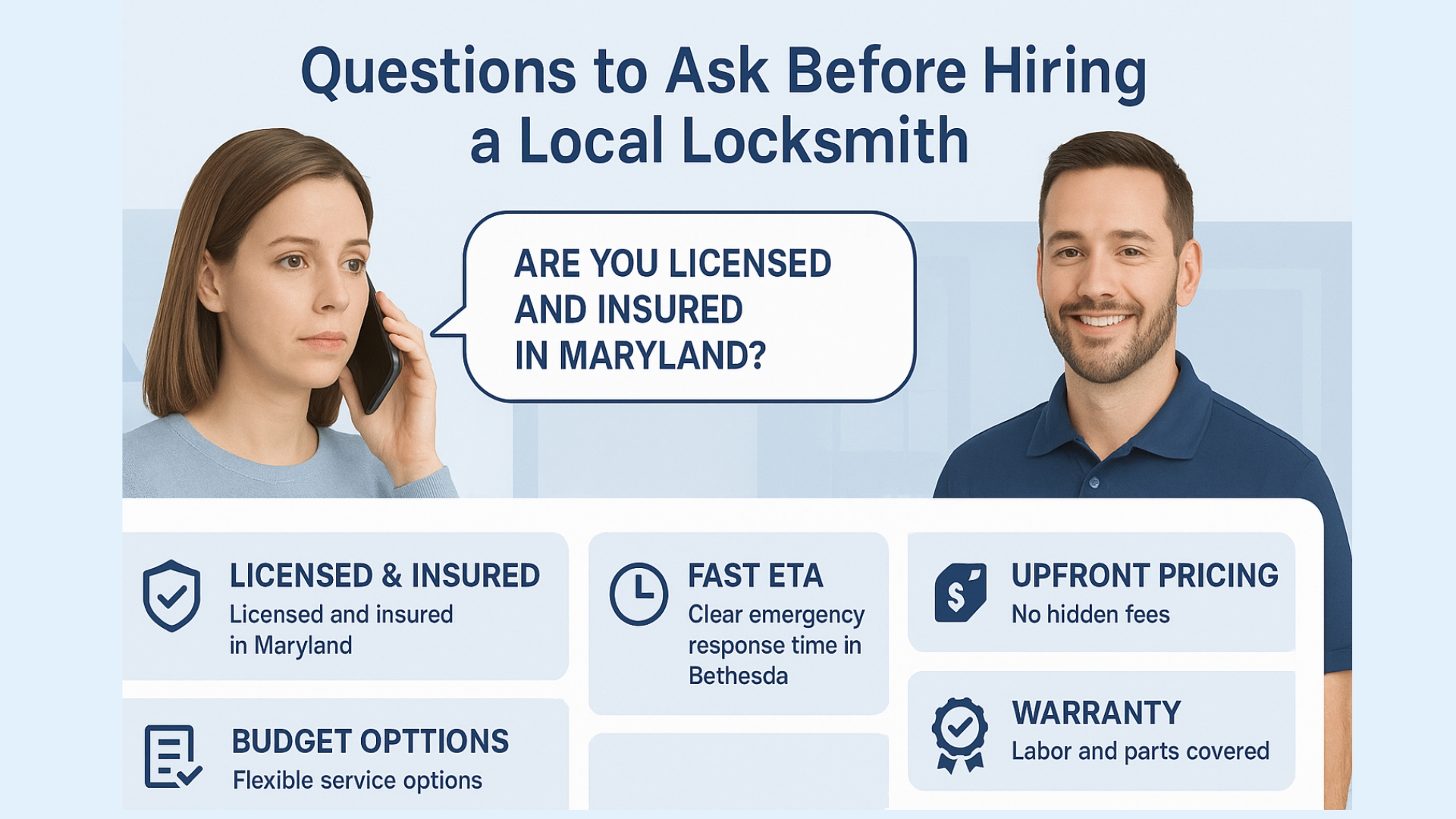What to ask your locksmith: licensing, pricing, ETA, warranty, and budget