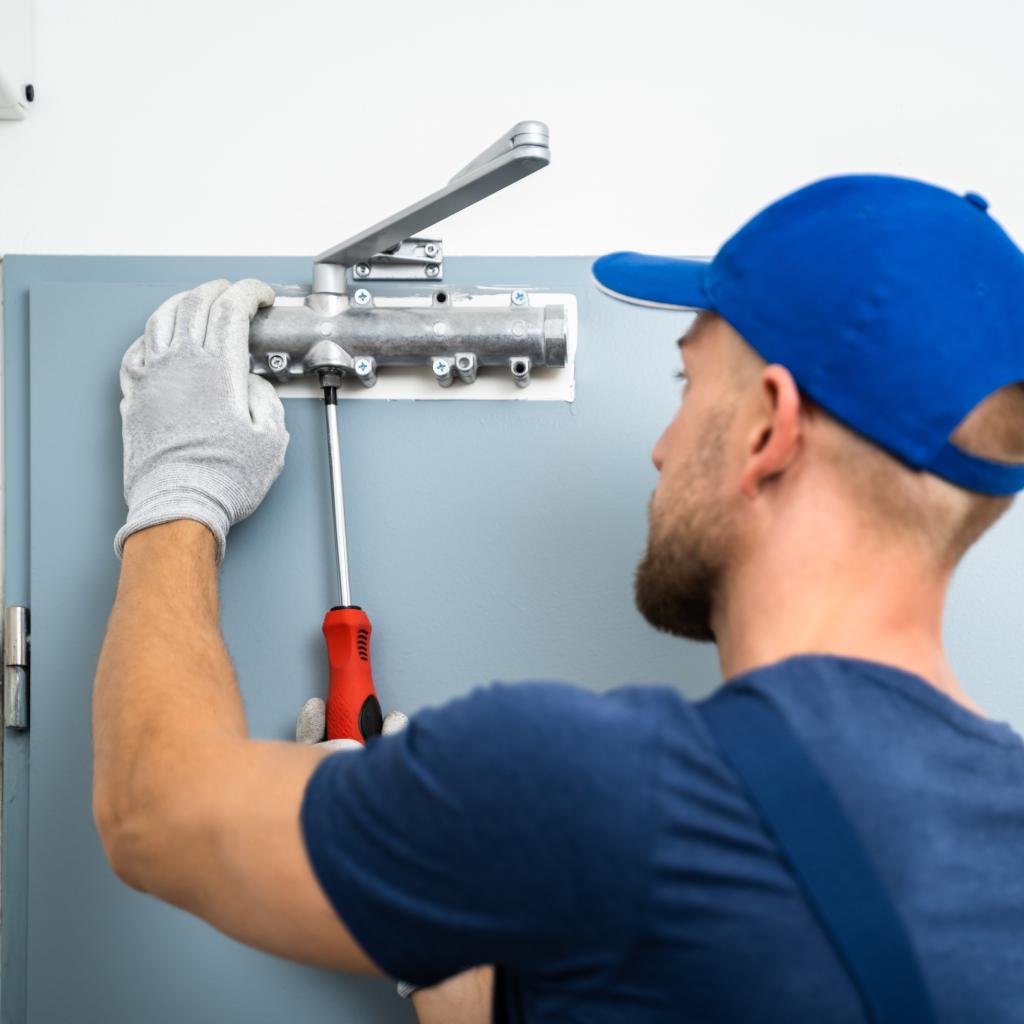 Commercial automatic door closer repair in Arlington VA