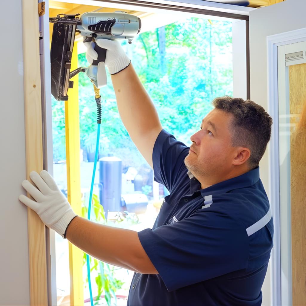 Custom wood door installation in a Maryland home