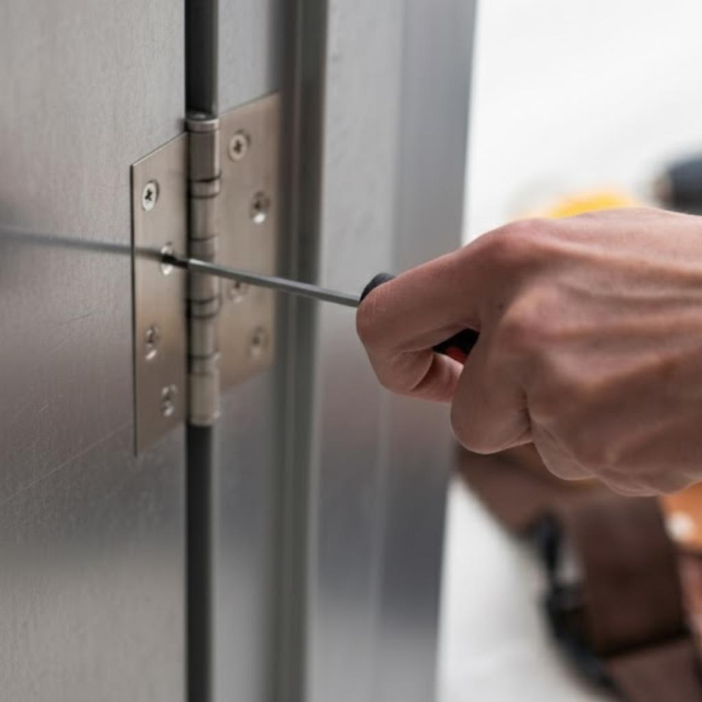 Business entry metal door hinge repair near Old Town Alexandria