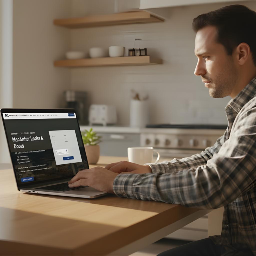 Customer booking a locksmith online from Maryland