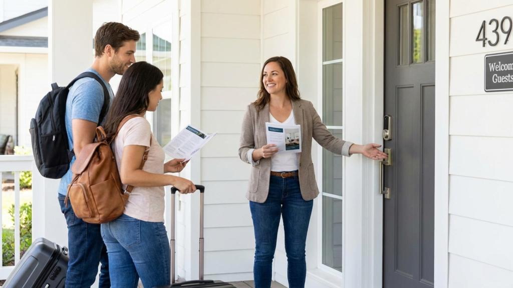 Secure Airbnb check-in with host using keyless entry for guests