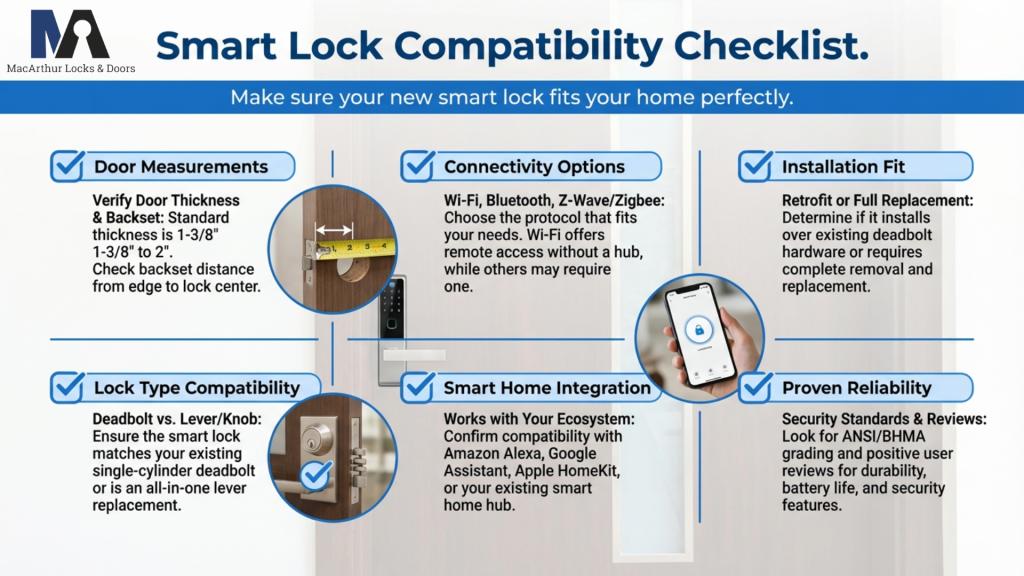 Visual guide for checking smart lock compatibility before installation